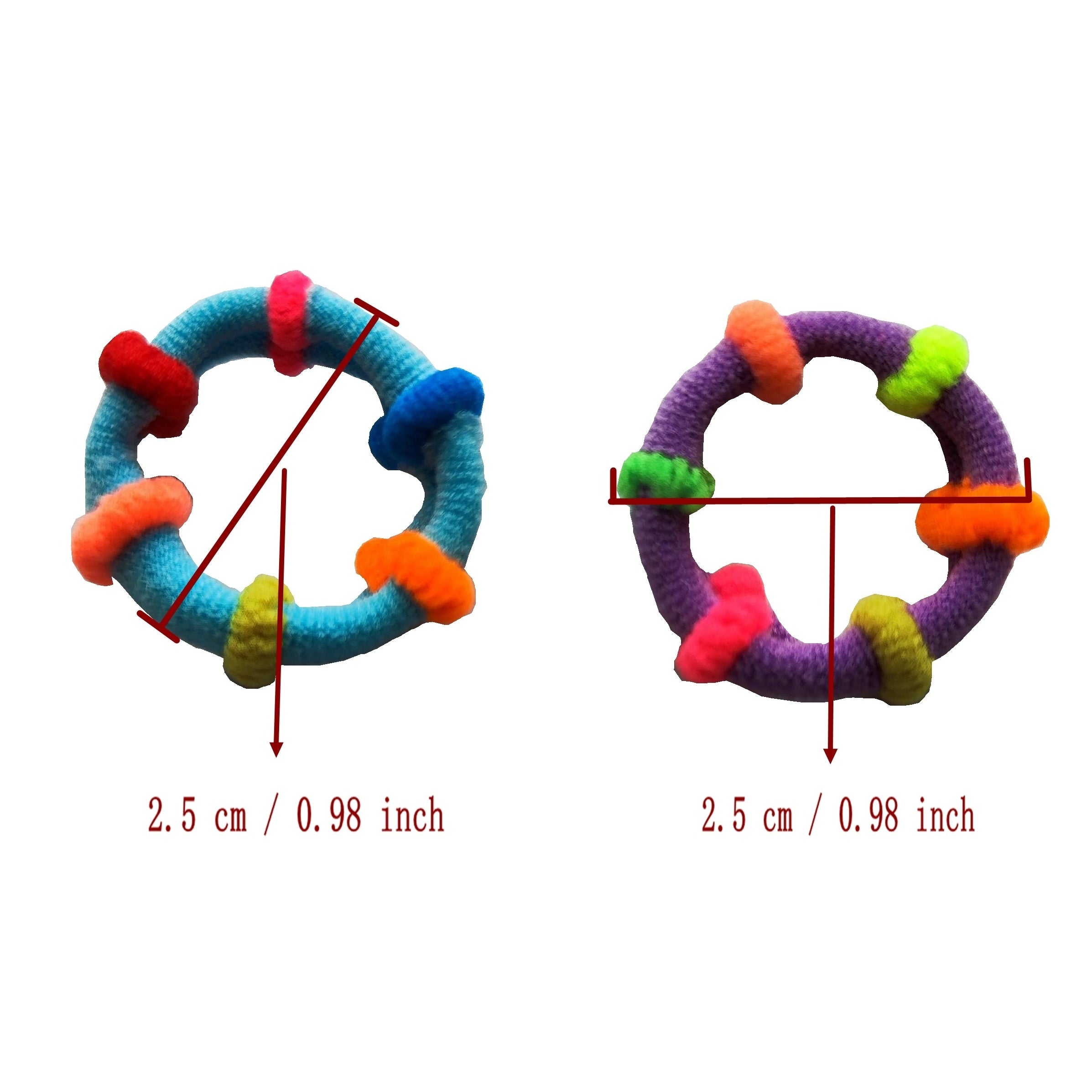 Colorful Elastic Hair Ties For Girls Soft Knotted Rubber Hair Ropes