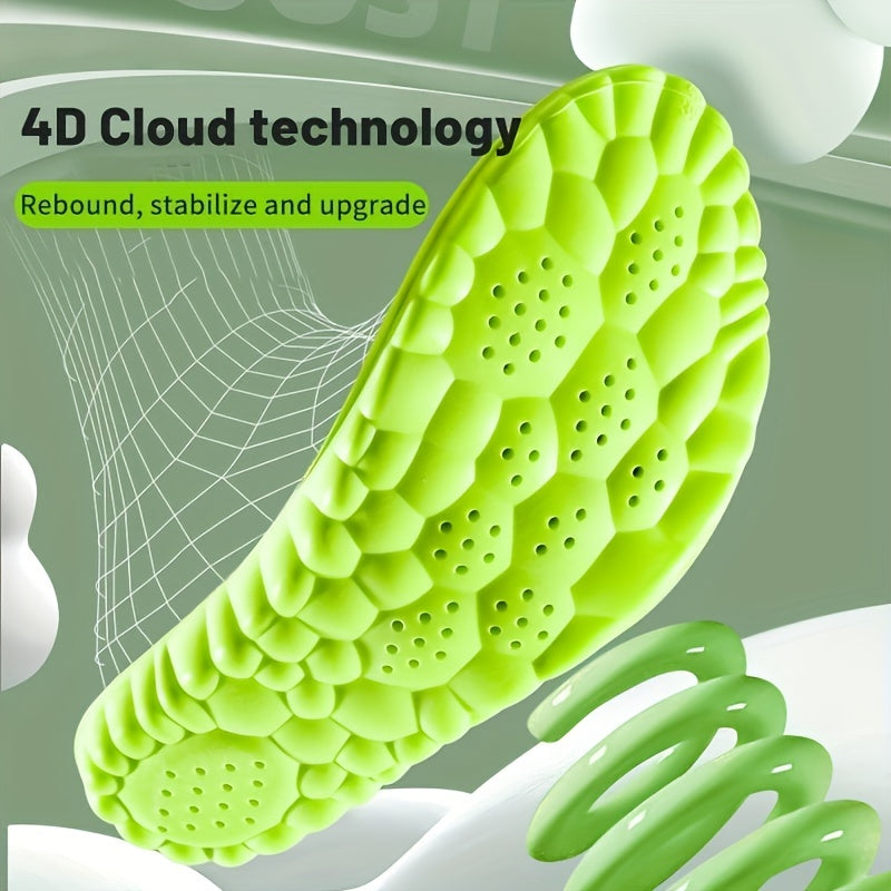 4D Massage Sports Insoles High Elastic Deodorant Comfortable Running