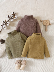 Baby Boys Turtleneck Shirt 3pcs Set Warm Basic Pullovers