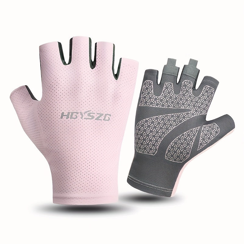 Lightweight Half Finger Cycling Gloves for 40-70kg, Sun Protection