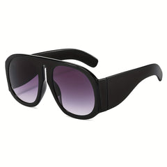 Round Large Frame Sunglasses Anti Light Street Style Contrast Sunglasses