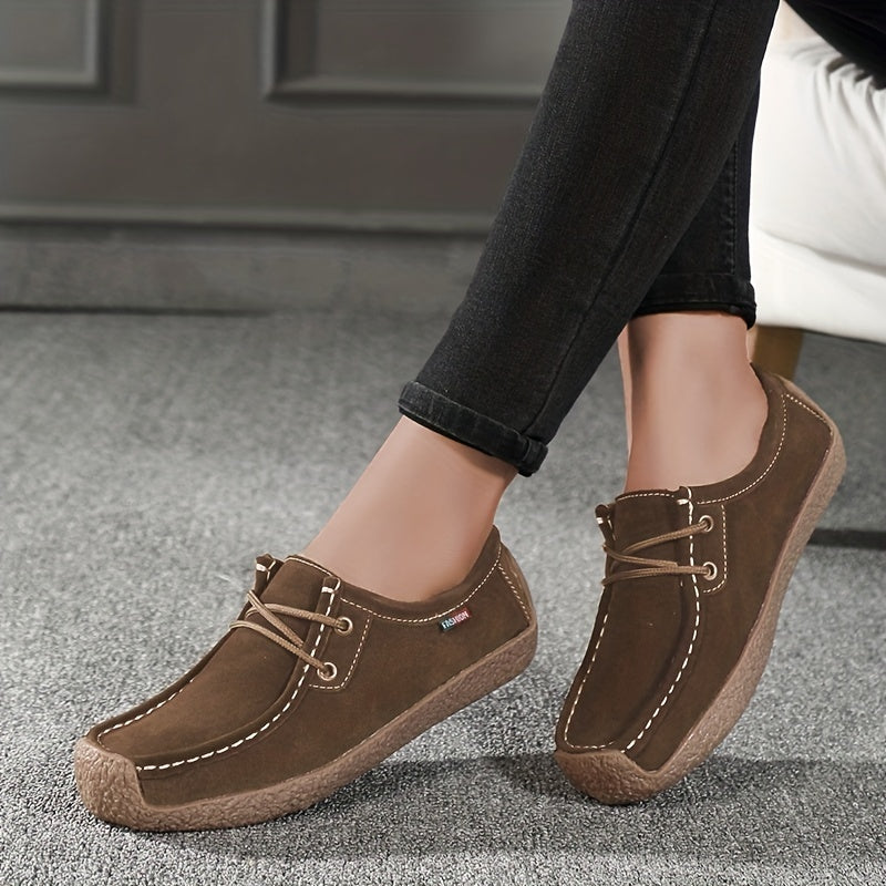 Women's Retro Flat Shoes Solid Low Top Slip On Casual Soft Sole Flats