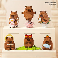 Capybara Building Blocks Set Desk Decor Stress Relief Family Office Gift