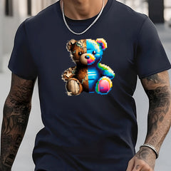 Colorful Bear Print Men's Graphic Active T-shirt