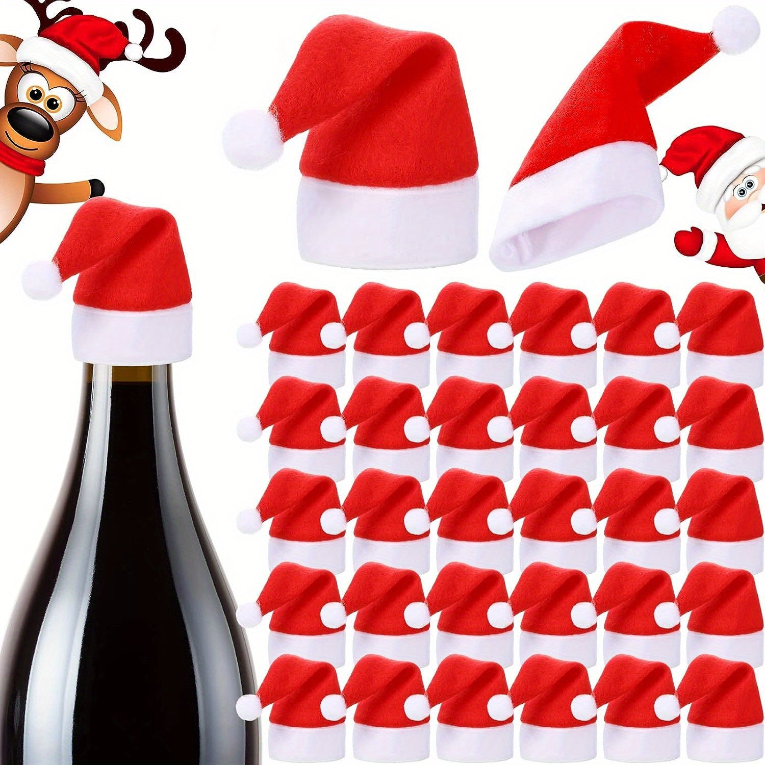 50 Mini Santa Hats Lollipop Christmas Crafts Mini Santa Claus Hat