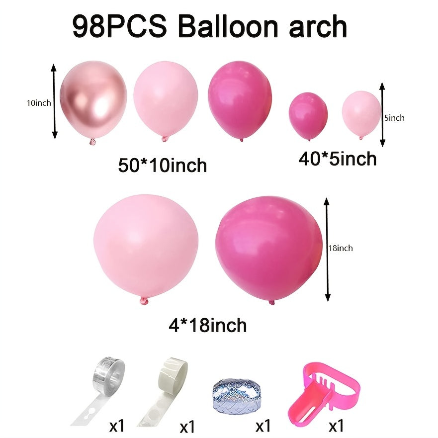 Rose Red Balloon Arch Bridge Party Decorations