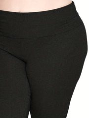 Wide Leg Stretchy Pants with Wide Waist Band