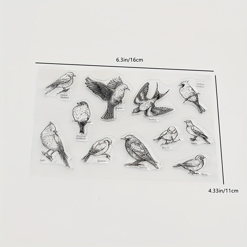 Bird Stamp Painting Tool DIY Scrapbook Decoration Silicone Clear Stamp