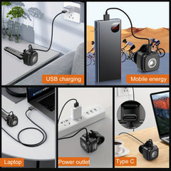 USB Rechargeable LED Bicycle Light Front Headlight for Safe Cycling