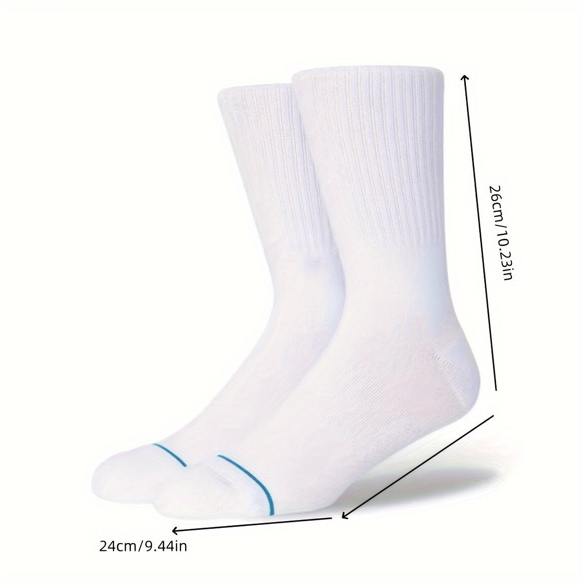 3 Pairs Solid Mid calf Casual Socks for Men
