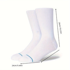 3 Pairs Solid Mid calf Casual Socks for Men