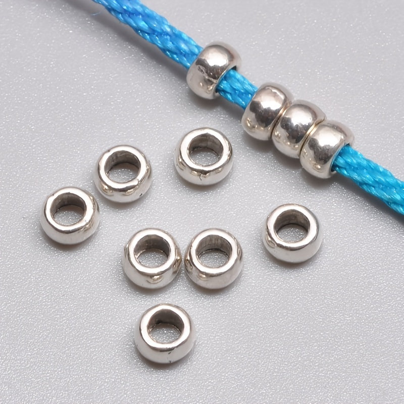 50-100pcs 3x5mm Alloy Spacer Beads for DIY Jewelry, Hole 2.5mm