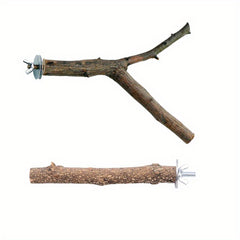 Bird Perch Stands Natural Wood Parrot Perch Bird Cage Accessories Bird Toy