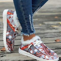 Women's Christmas Dwarfs Print Snow Boots Plus Plush Comfort Winter Shoes