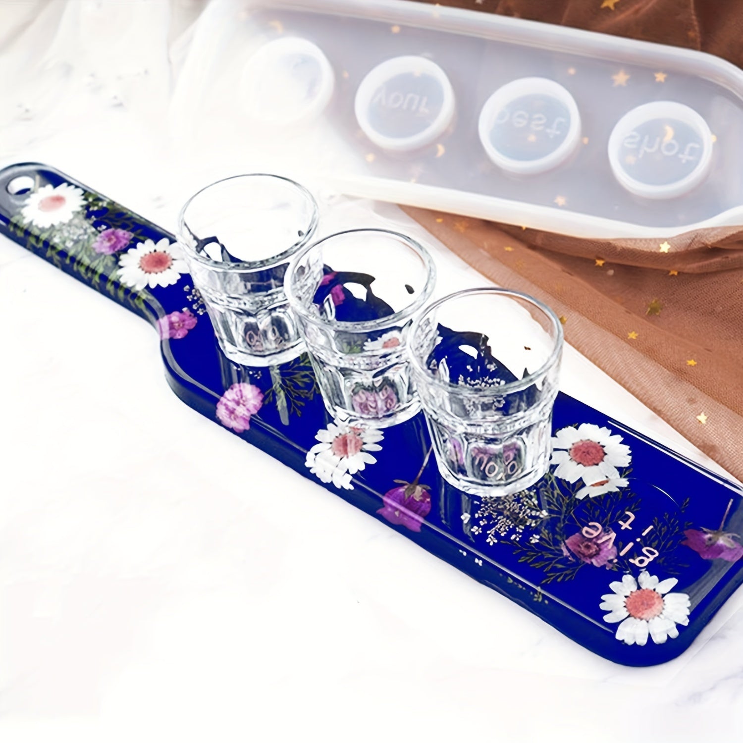 Resin Crystal Drop Glue Wine Glass Tray Beer Rack Silicone Mirror Mold