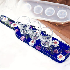 Resin Crystal Drop Glue Wine Glass Tray Beer Rack Silicone Mirror Mold