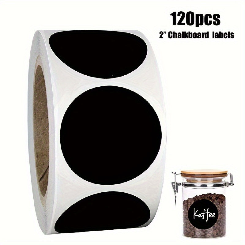 120pcs 2 Inch Roll Pvc Round Blackboard Stickers Home Labels