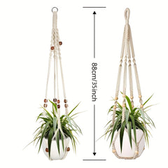 4 Pack Tassel Plant Hanging Rack with Wooden Beads
