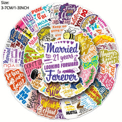 50pcs Inspirational Phrase Series Stickers for Phone Laptop Helmet Skateboard