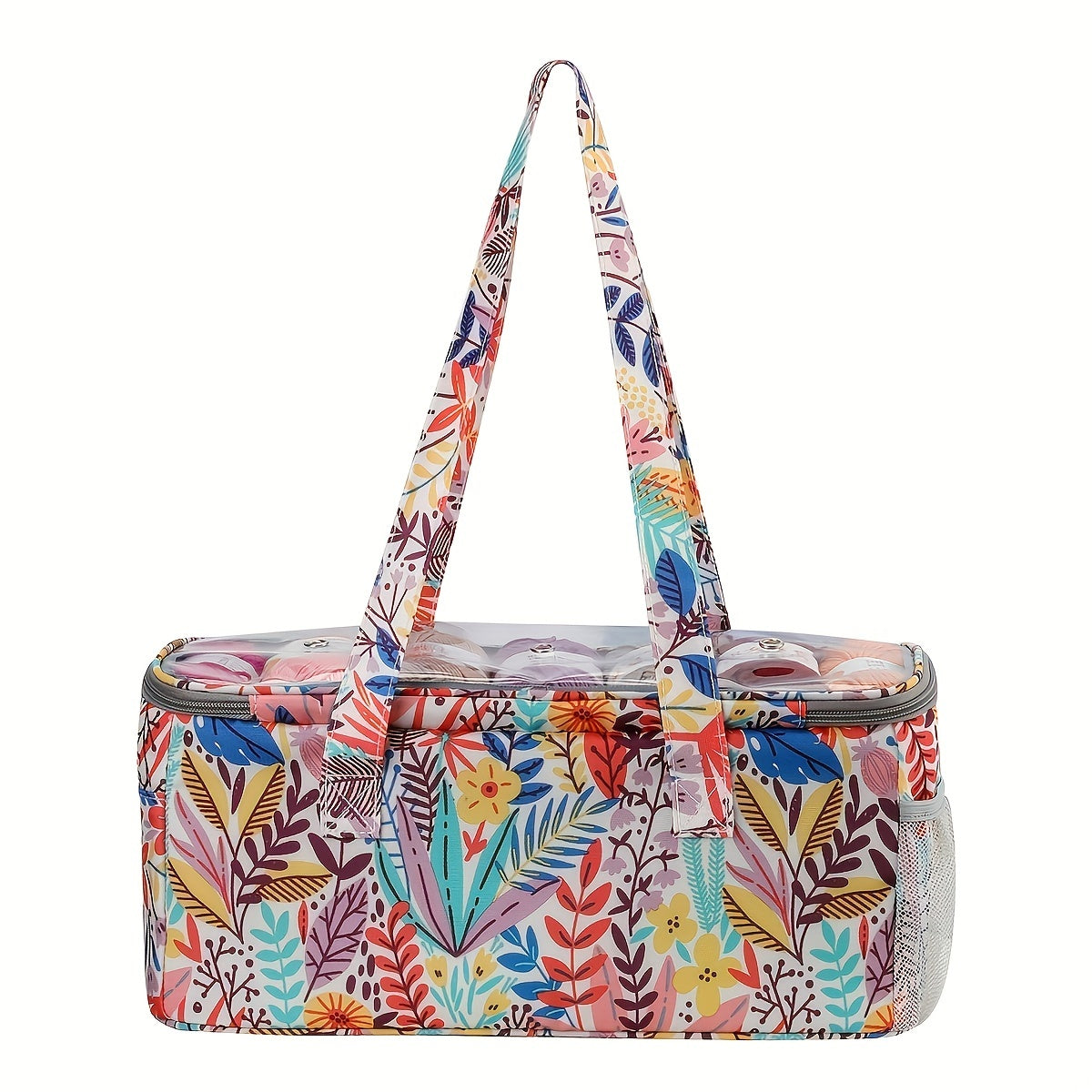 Portable Yarn Organizer Tote Bag for Knitting Projects and Crochet Accessories