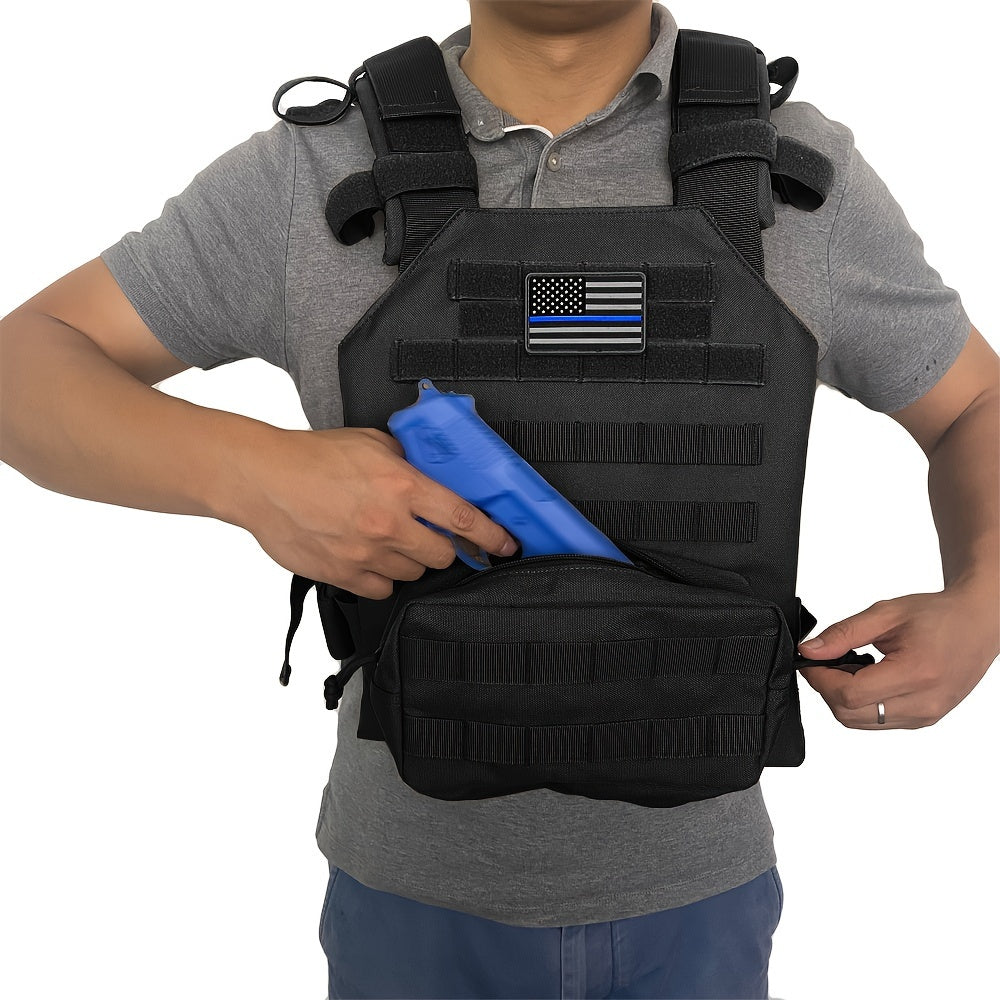 Adjustable Airsoft Vest Lightweight Training Vest With American Flag Patch