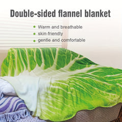 Funny Cabbage Flannel Blanket - Winter Warm & Soft - Sofa, Office, Bed & Travel