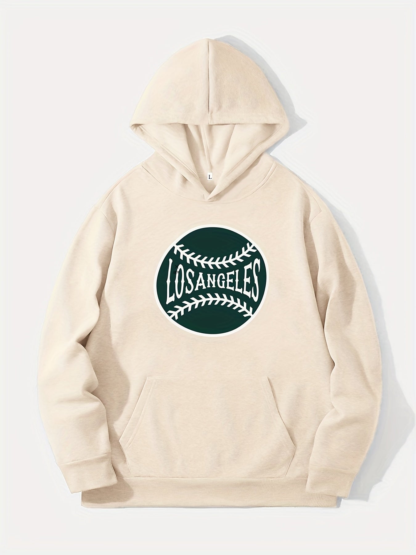 Los Angeles Baseball Print Hoodie for Men