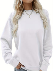 Solid Crew Neck Sweatshirt Casual Long Sleeve Sweatshirt