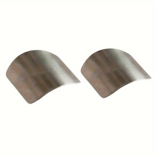 2pcs Stainless Steel Finger Guard For Kitchen Cutting Tool