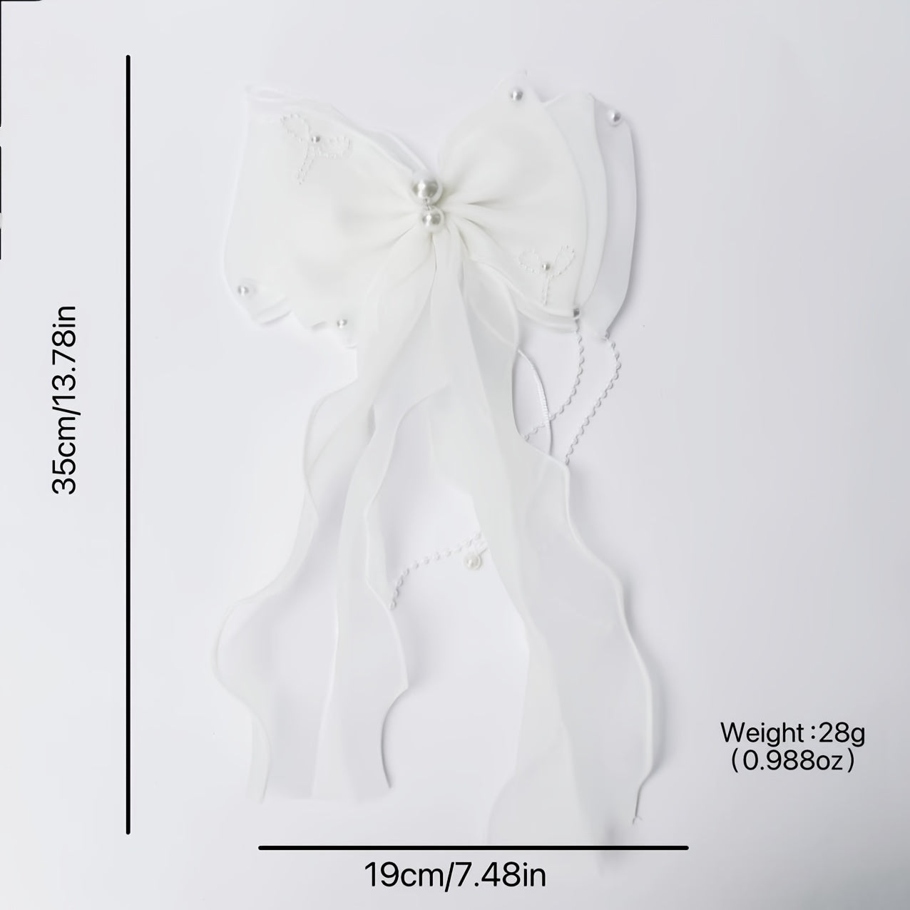 Double Layer Bow & Wedding Hair Clip for Brides - Secure Clip On