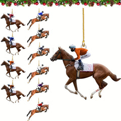 Acrylic Horse Riding Enthusiasts Mirror Decorative Pendant