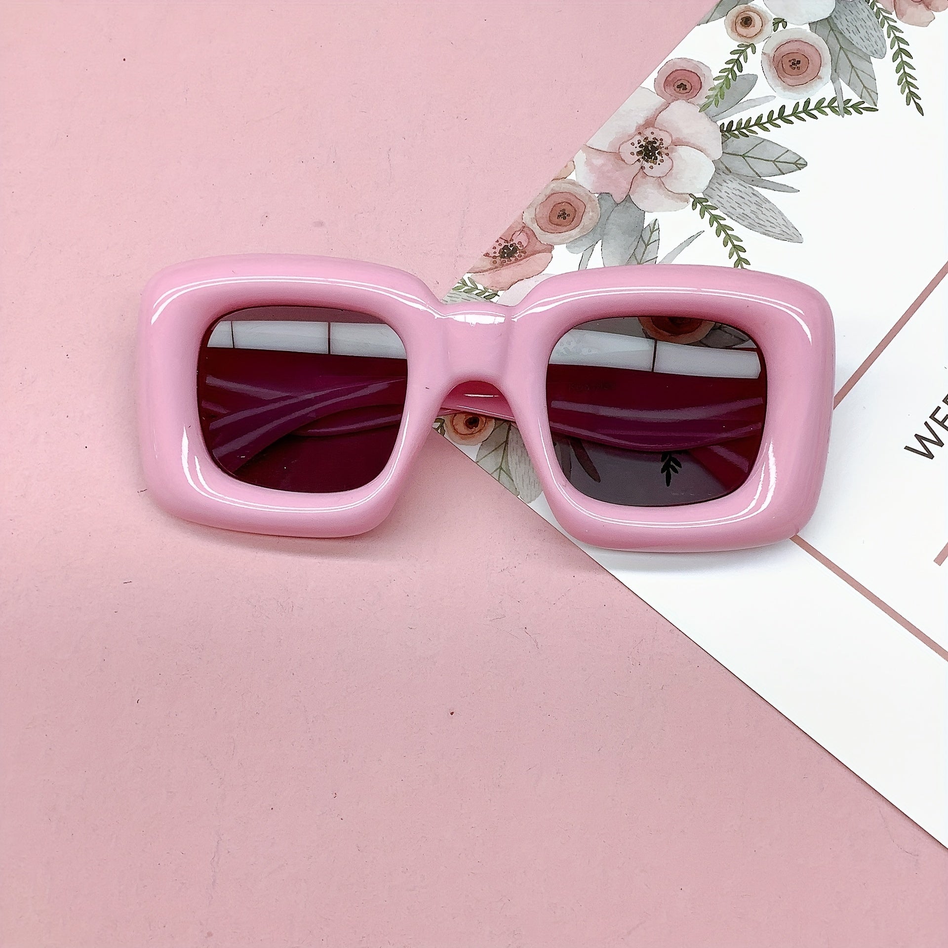 Square Inflated Lip Sunglasses For Kids Candy Gradient Glasses Beach UV400