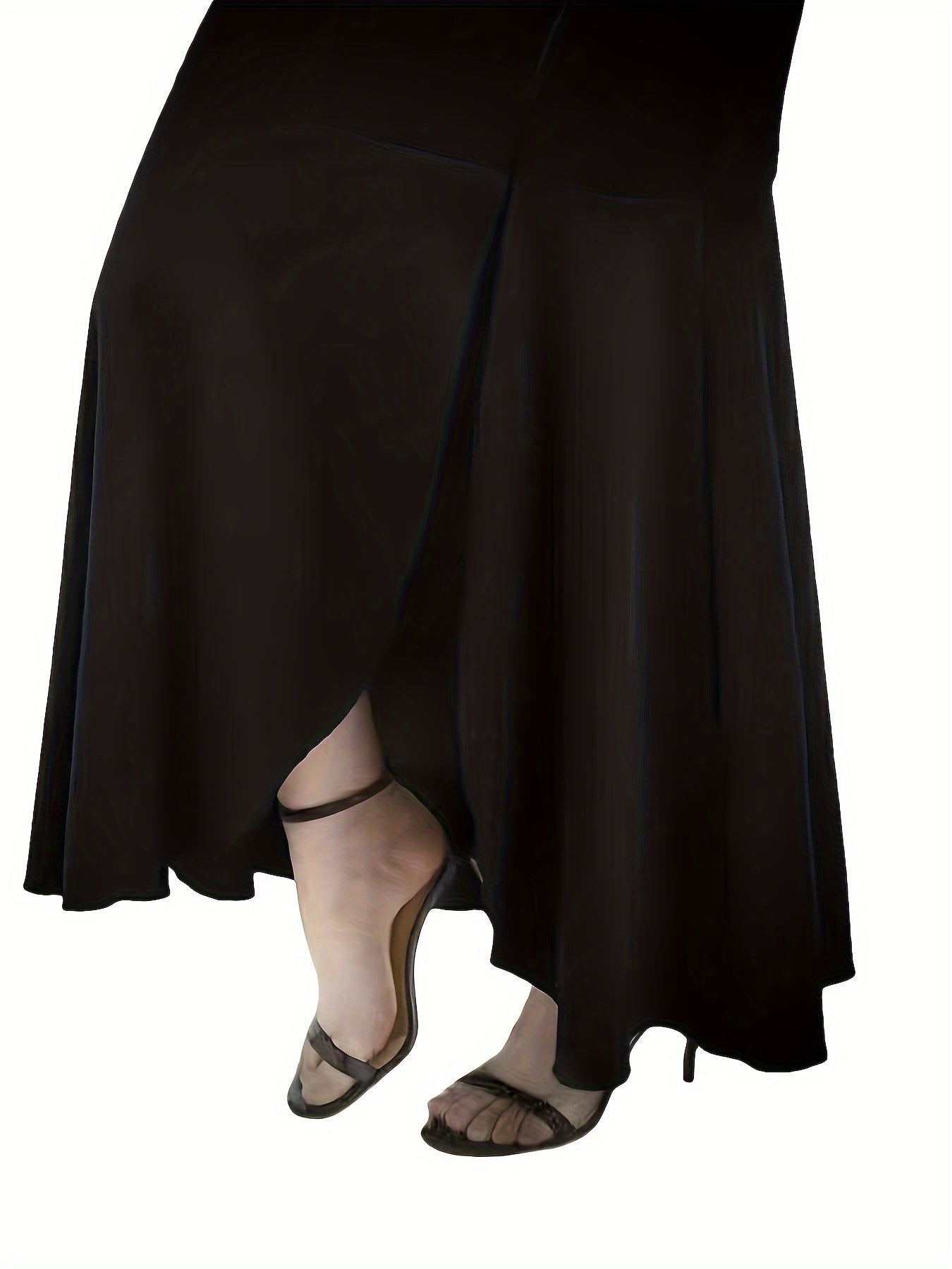 Solid Grommet Detail High Rise Mermaid Skirt