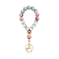 Butterfly Wood Bead Elastic Bracelet Key Chain