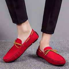 Men's Red Loafers Breathable Slip-On Casual Shoes