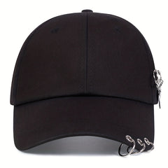 Star Iron Ring Baseball Cap Kpop Brooch Decor Casual Sun Hat Unisex