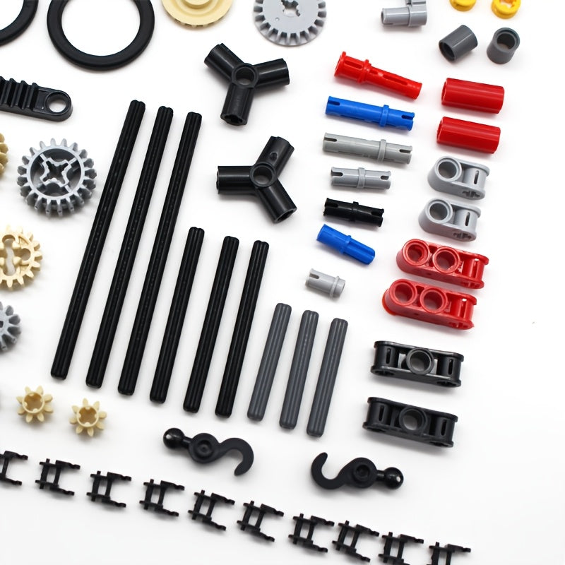 116pc Building Block Tech Components Gears Wheels Pins Connectors