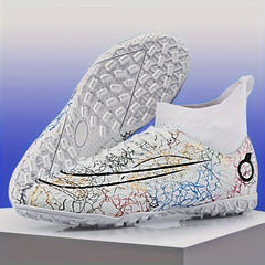 Men's High Top TF Football Boots Anti-Skid Cleats