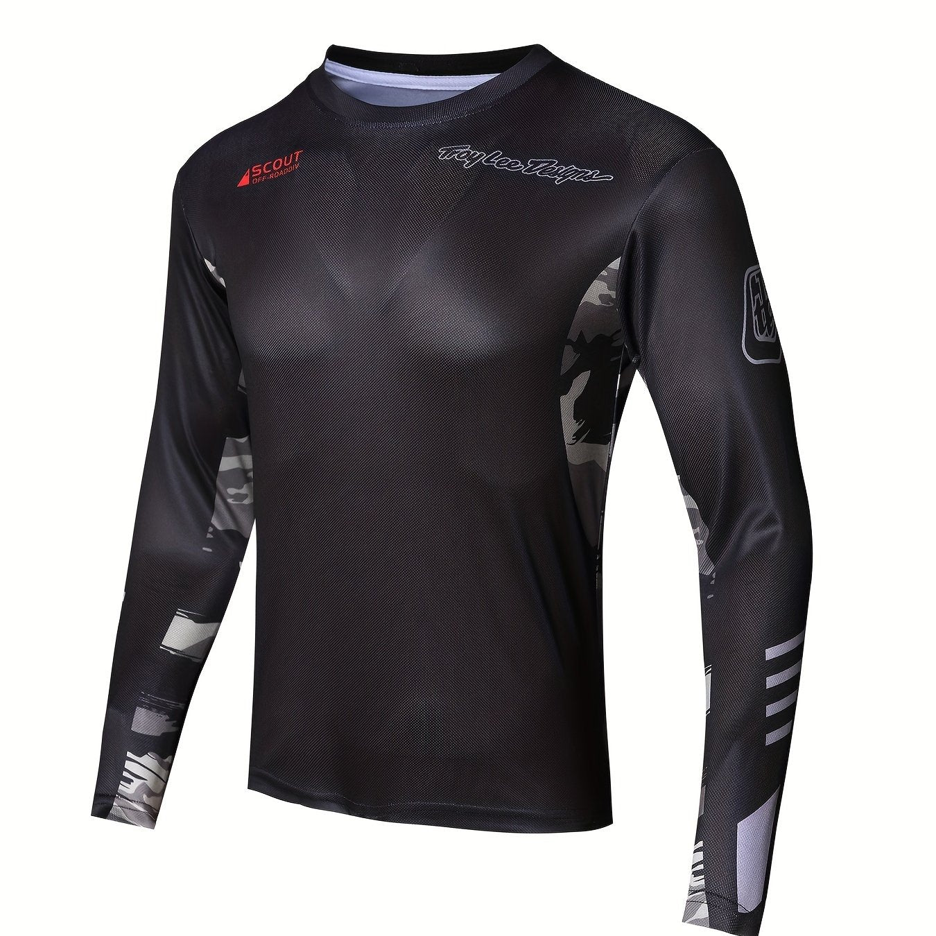 Men's Camouflage Long Sleeve Motorcycle T-Shirt