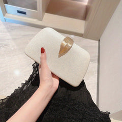 Metal Leaf Clutch Wallet Evening Bag Women's Purse