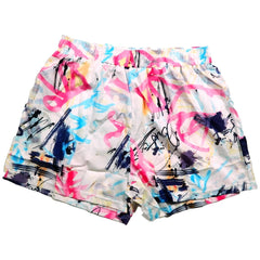 Graffiti Print Elastic Waist Shorts Casual Summer Random Print