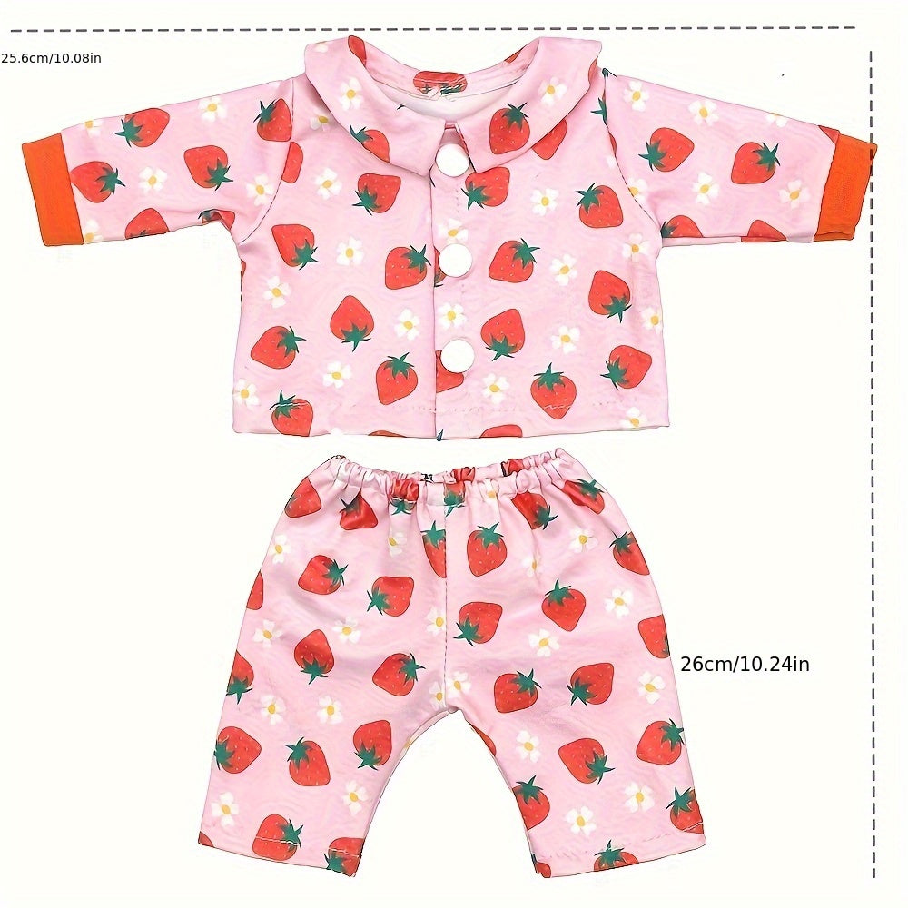 Soft Strawberry Animal Doll Clothes Set, 12In, Festive Fave