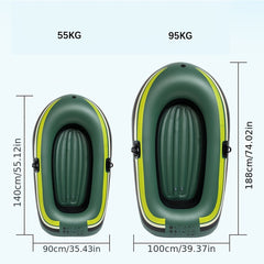 2 Person Inflatable Fishing Boat Set with Paddles, Inflator, Bracket