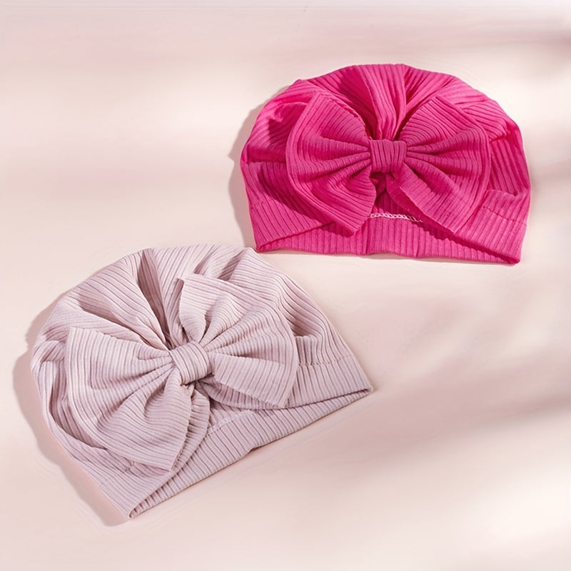 Baby Girl Bow Cotton Pullover Hat Warm Kids Hat
