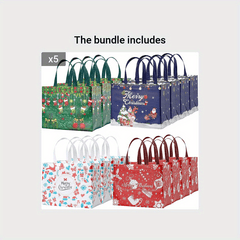 16pcs Christmas Gift Bags - Holiday Bags With Handle - Medium Size