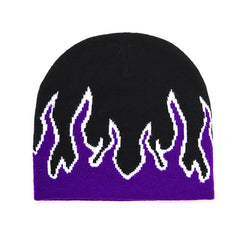 Men's Flame Pullover Hat Winter Beanie