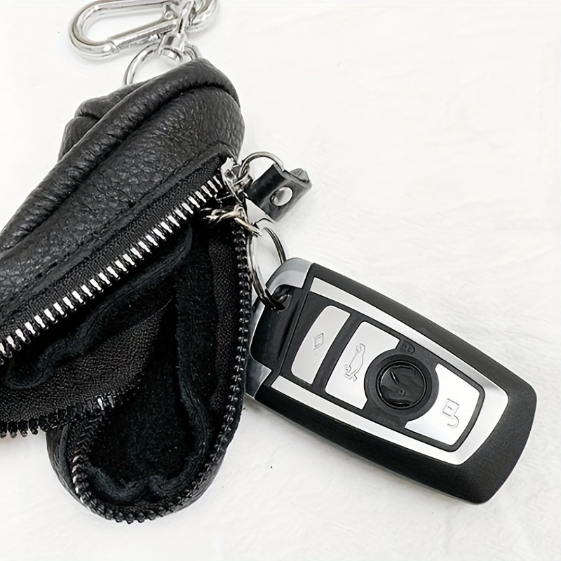 Mini Zipper Car Key Bag Solid Color Portable Storage Bag