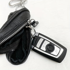 Mini Zipper Car Key Bag Solid Color Portable Storage Bag