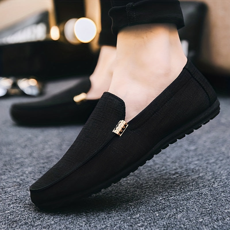 Men's Slip On Canvas Loafer Shoes Casual Anti skid Flat Shoes