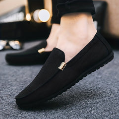 Men's Slip On Canvas Loafer Shoes Casual Anti skid Flat Shoes
